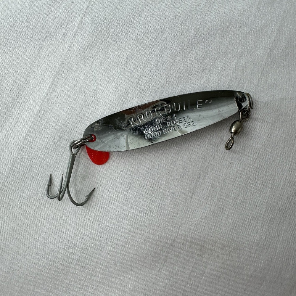 VINTAGE LUHR JENSEN KROCODILE Metal SPOON FISHING LURE Die #4 Hood River, Oregon